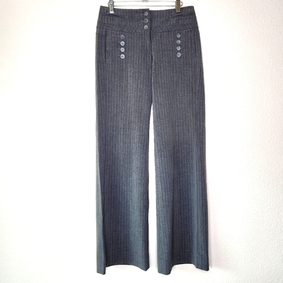 Anthropologie Pants - Anthropologie CARTONNIER Gray Pinstriped Wide Leg Pants 4